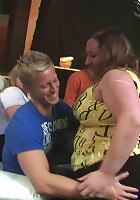 Fat bitch rides his dick on a couch